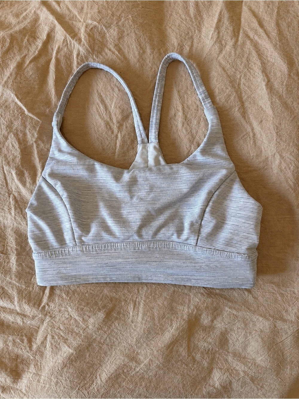 lululemon athletica Alignment long line sports bra in grey and white